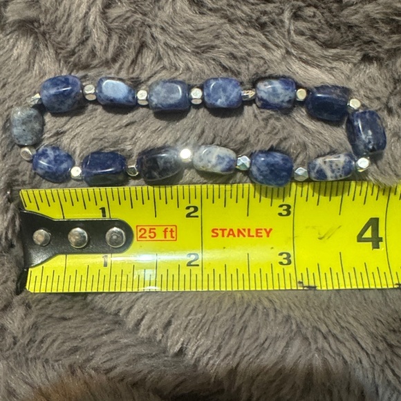 Sodalite Intuition Blue Gemstone Beaded Bracelet - Picture 6 of 13